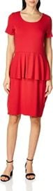 Star Vixen Women39s Ss Classic Str Ponte Peplum Dress at Womens Clothing store at Amazon