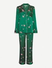 Star-pattern silk-satin pyjama set at Selfridges