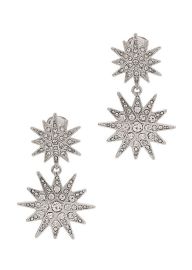  Starburst Crystal Embellished Earrings at Kenneth Jay Lane