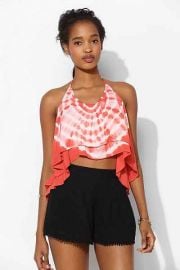 Staring at Stars Tie Dye Crop Top in orange at Urban Outfitters