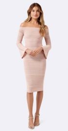 Stassi Pointelle Flare Sleeve Dress at The Iconic