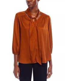 Status by Chenault Tie Neck Jacquard Blouse Bloomingdales at Bloomingdales