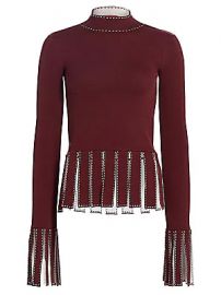 Staud - Mika Broken Line Fringe-Trim Peplum Top at Saks Fifth Avenue