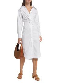 Staud Clea Ruched Shirtdress at Saks Fifth Avenue