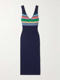 Staud Dana Stripe Midi Sweater Dress at Net a Porter