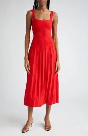 Staud Ellison Rib Knit Sleeveless Midi Dress at Nordstrom