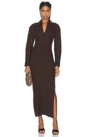 Staud Hazel Dress in Mahogany FWRD at FWRD