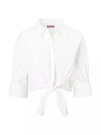 Staud Lisa Poplin Tie Crop Shirt at Saks Fifth Avenue