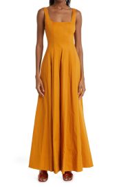 Staud Maxi Stretch Cotton Fit Flare Dress at Nordstrom