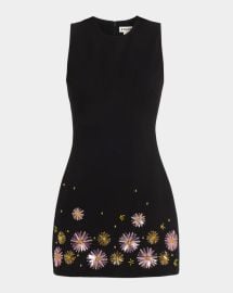 Staud Mercer Glass Beaded Mini Dress at Neiman Marcus