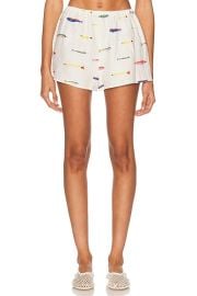 Staud Paddle Linen Short in Pop Sardines Ivory FWRD at FWRD