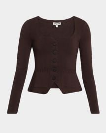 Staud Rachela Knit Button Front Top at Neiman Marcus