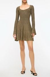 Staud Raquel Ribbed Metallic Mini Dress at Nordstrom