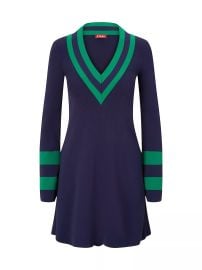 Staud Sunshine Striped Knit Minidress in Navy Seaweed at Saks Fifth Avenue