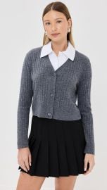 Staud Wallis Sweater in Charcoal White at Shopbop