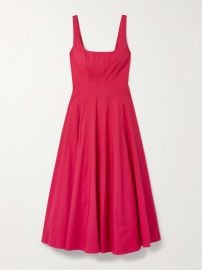 Staud Wells Midi Dress in Red at Net a Porter