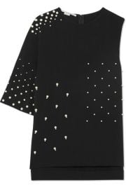 Stella McCartney   Asymmetric faux pearl-embellished cady top at Net A Porter