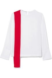 Stella McCartney   Draped two-tone silk-crepe top at Net A Porter