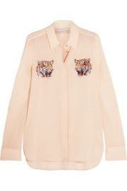 Stella McCartney   Embroidered silk crepe de chine shirt at Net A Porter