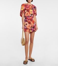 Stella McCartney - Floral silk minidress at Mytheresa