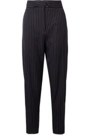 Stella McCartney   Kassidy belted pinstriped wool-blend tapered pants at Net A Porter