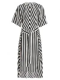 Stella McCartney - Penelope Stripe Belted Silk Midi Dress at Saks Fifth Avenue