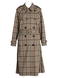 Stella McCartney - Prince Of Wales Japanese Check Trench Coat at Saks Fifth Avenue