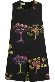 Stella McCartney  Printed crepe mini dress at Net A Porter