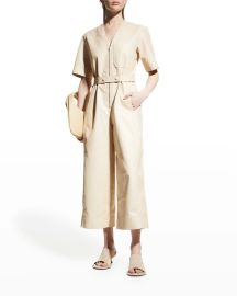 Stella McCartney All In One Belted Vegan Leather Jumpsuit at Neiman Marcus