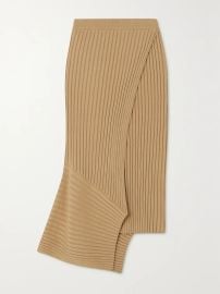 Stella McCartney Asymmetric ribbed organic cotton skirt at Net a Porter