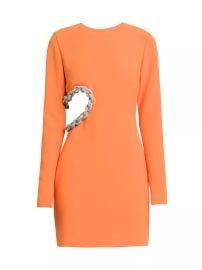 Stella McCartney Braided Crystal Cut Out Minidress in Bright Orange at Saks Fifth Avenue