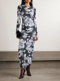 Stella McCartney Bunch Of Roses Mesh Long Sleeve Maxi Dress at Net a Porter
