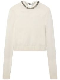 Stella McCartney Falabella-chain fine-knit Sweater Neutrals at Farfetch