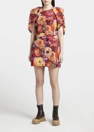 Stella McCartney Floral-Print Silk Crepe De Chine Mini Dress - at Bergdorf Goodman