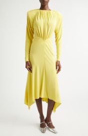 Stella McCartney Gathered Long Sleeve Jersey Midi Dress at Nordstrom