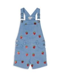 Stella McCartney Girls Sequin Strawberries Denim Short Overalls - Little Kid   Bloomingdales at Bloomingdales