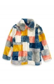 Stella McCartney Kids Abbie Faux Fur Colorblock Jacket  Big Girls at Nordstrom