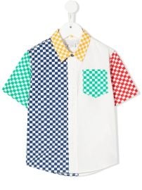 Stella McCartney Kids Check Print Short Sleeve Shirt - at Farfetch