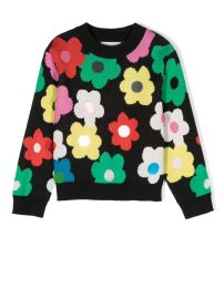 Stella McCartney Kids Floral intarsia-knit Jumper - at Farfetch