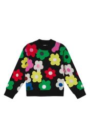 Stella McCartney Kids Kids Floral Intarsia Cotton Wool Sweater at Nordstrom