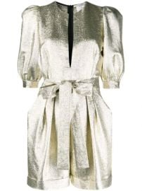 Stella McCartney Metallic Glitter half-sleeves Playsuit - Farfetch at Farfetch