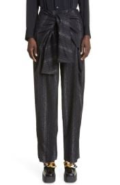 Stella McCartney Metallic Stripe Wool Tie Front Pants at Nordstrom