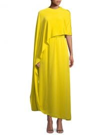 Stella McCartney One Side Long Cape Belted Jersey Evening Gown at Neiman Marcus