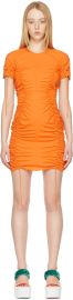 Stella McCartney Orange Ruched Bodycon Short Dress at ssense