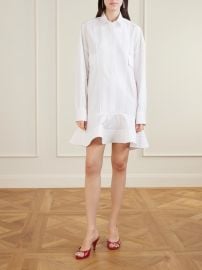 Stella McCartney Pique trimmed cotton poplin mini dress at Net a Porter
