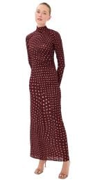 Stella McCartney Polka Dot Mesh Long Dress Burgundy/Pink S at Shopbop