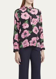 Stella McCartney Poppy-Print Silk Button-Down Blouse - at Bergdorf Goodman