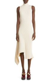 Stella McCartney Ribbed Asymmetric Hem Cotton Sweater Dress at Nordstrom