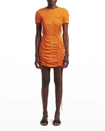 Stella McCartney Ruched Drawstring Mini Dress at Neiman Marcus