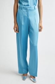 Stella McCartney Satin Straight Leg Pants at Nordstrom